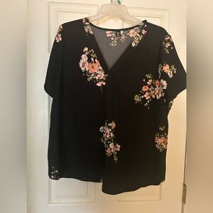 SHEIN Black Floral Blouse